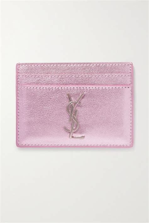 pink ysl card holder|YSL card holder with zipper.